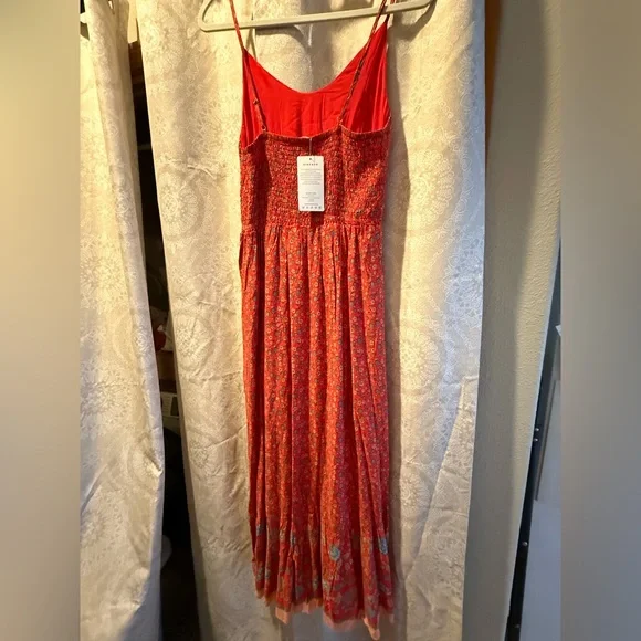 NWT Floral Red boho Maxi Dress M - Picture 13 of 13